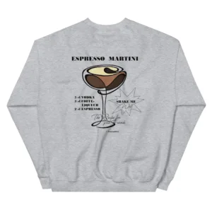 Unisex Espresso Martini Hoodie „Recipe for Good Friends“ – Cocktail Streetwear